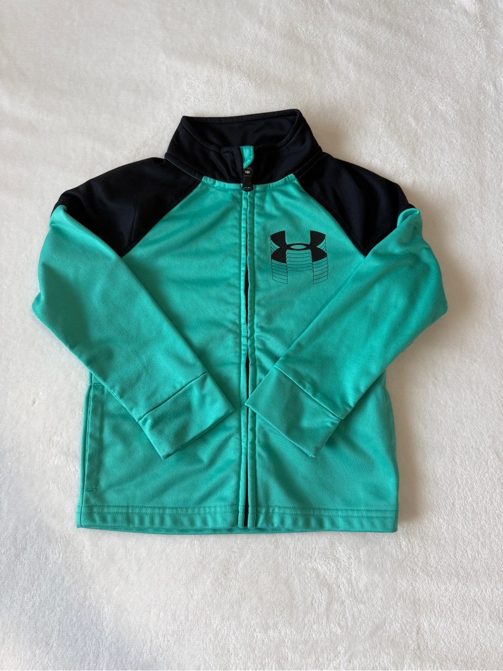 Under Armour Kids Teal and Black Full-Zip Swim Rashguard Jacket